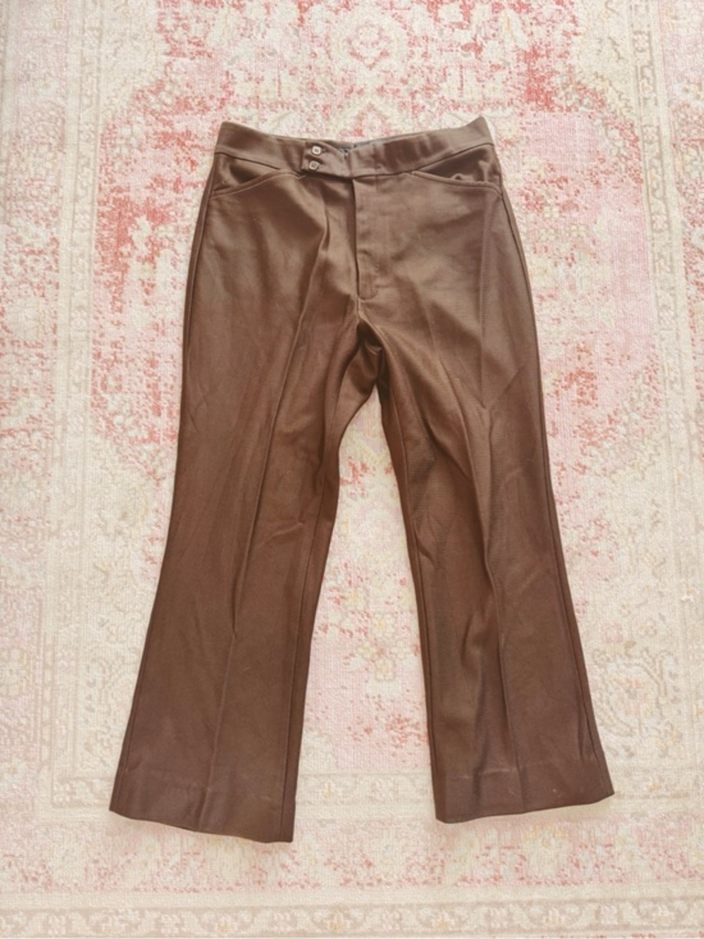 Men's Vintage 1970s Brown Dress Pants
